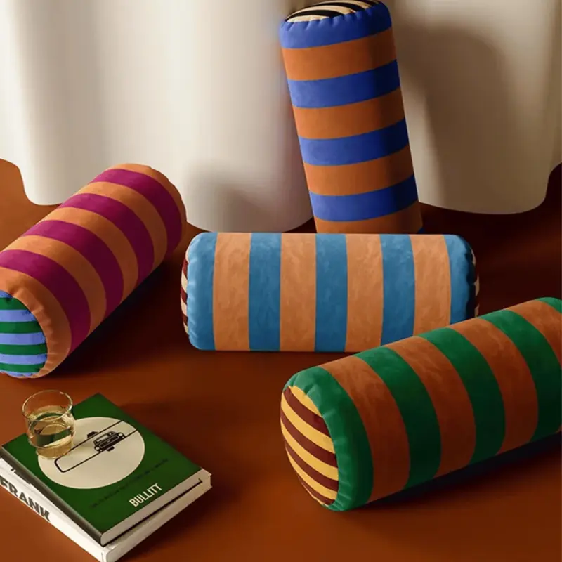 Orvessa Luxe Velvet Neck Roll Pillow