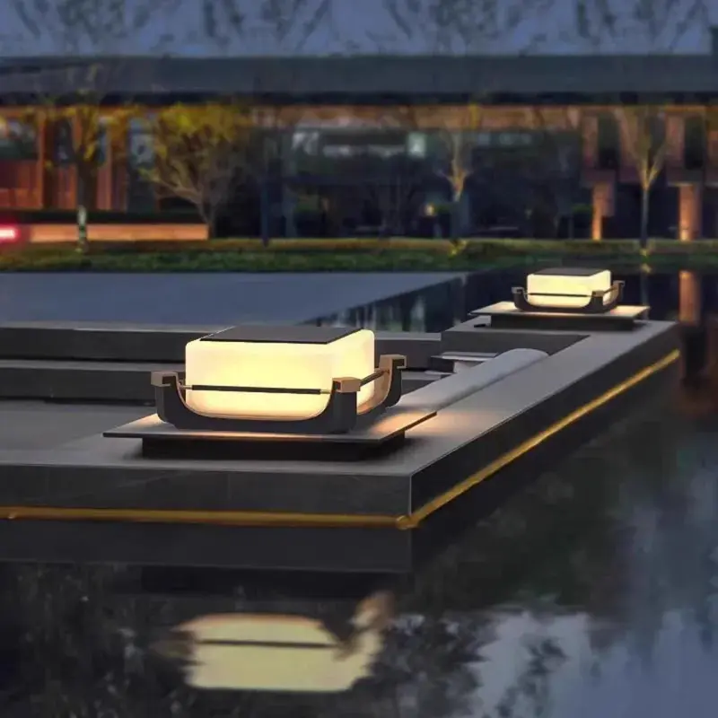 SolaraLuxe Outdoor LED Post Light  IP65 Waterproof Modern Solar Light