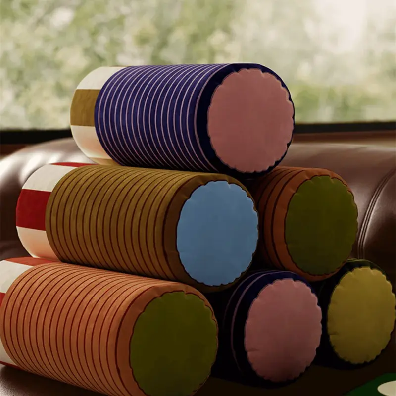 Sovana Luxe Velvet Neck Roll Pillow