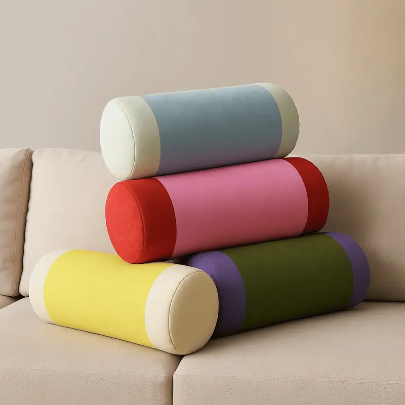 Velura Luxe Velvet Neck Roll Pillow