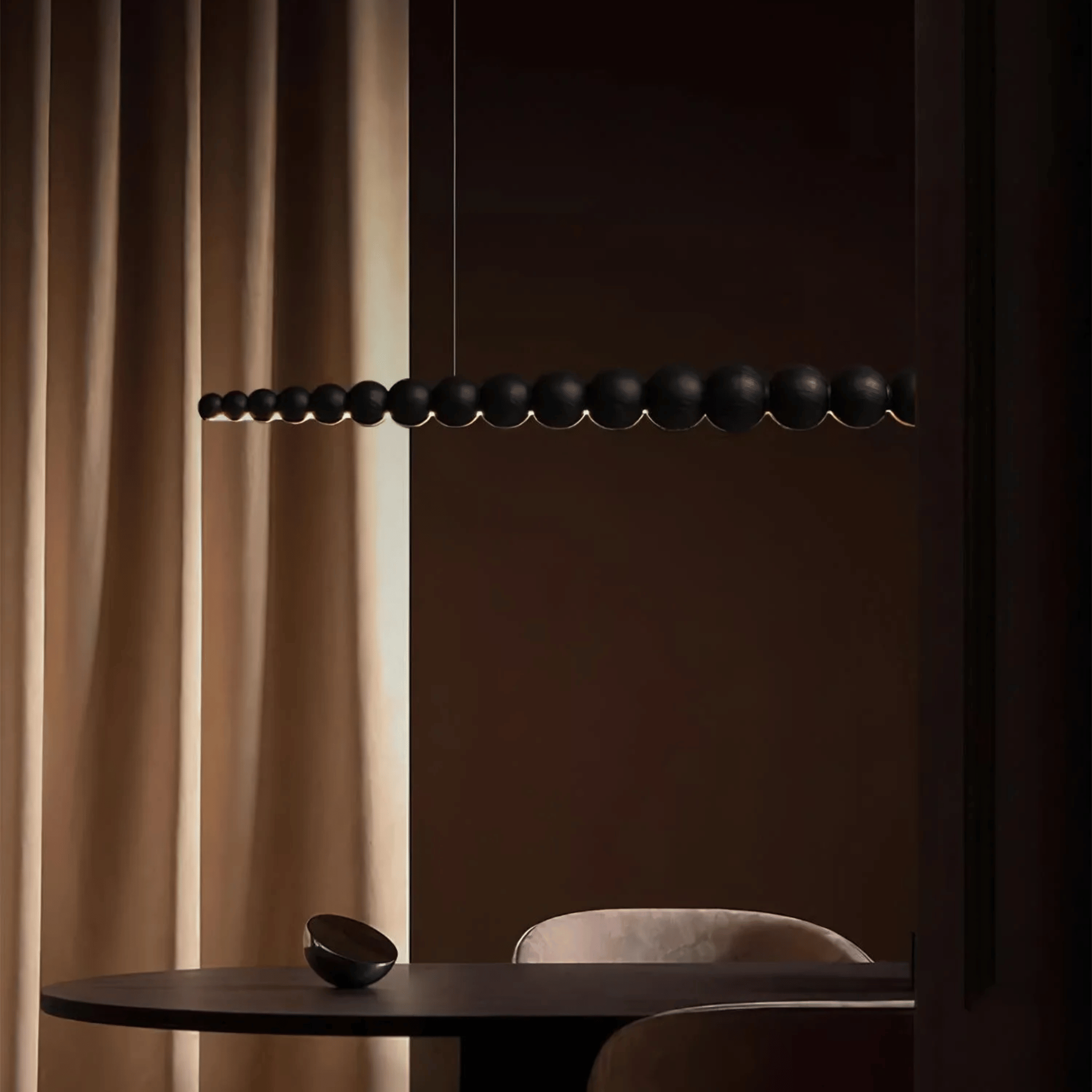 LinaBead LED Pendant Light  Black Wood