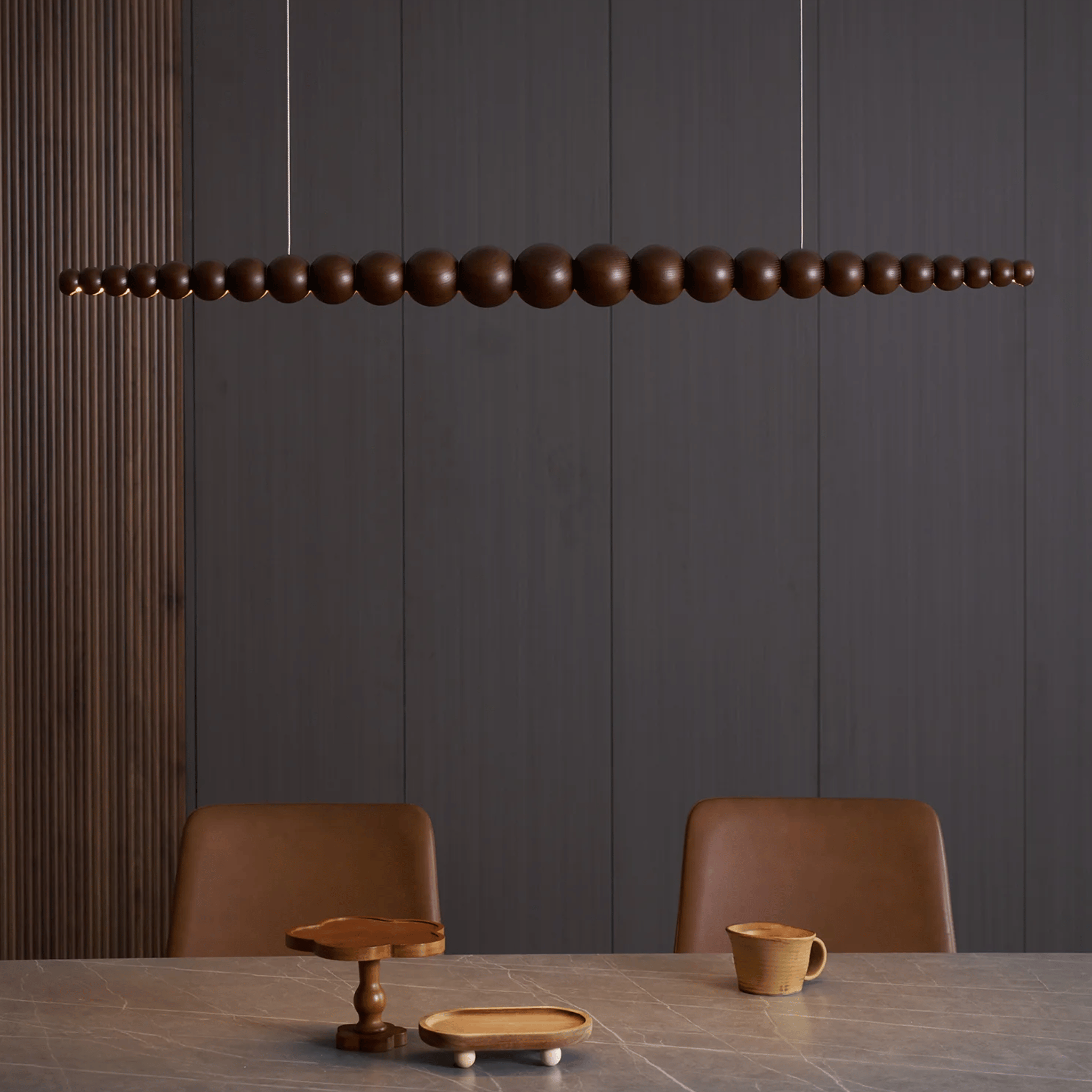 LinaBead LED Pendant Light  Dark Wood