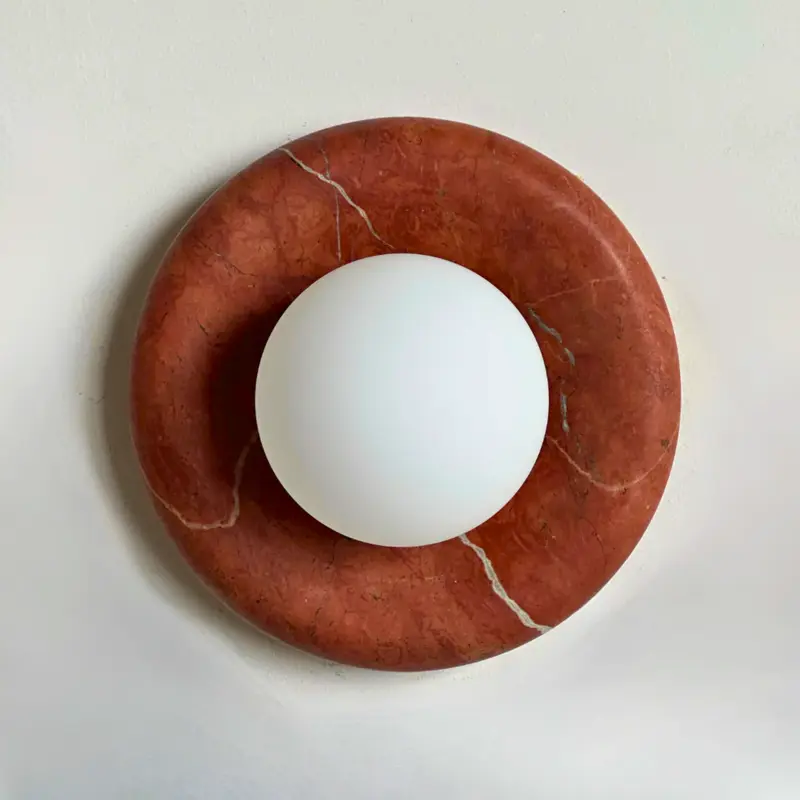 Red Marbella Wall Sconce  Natural Marble Luxury Wall Light