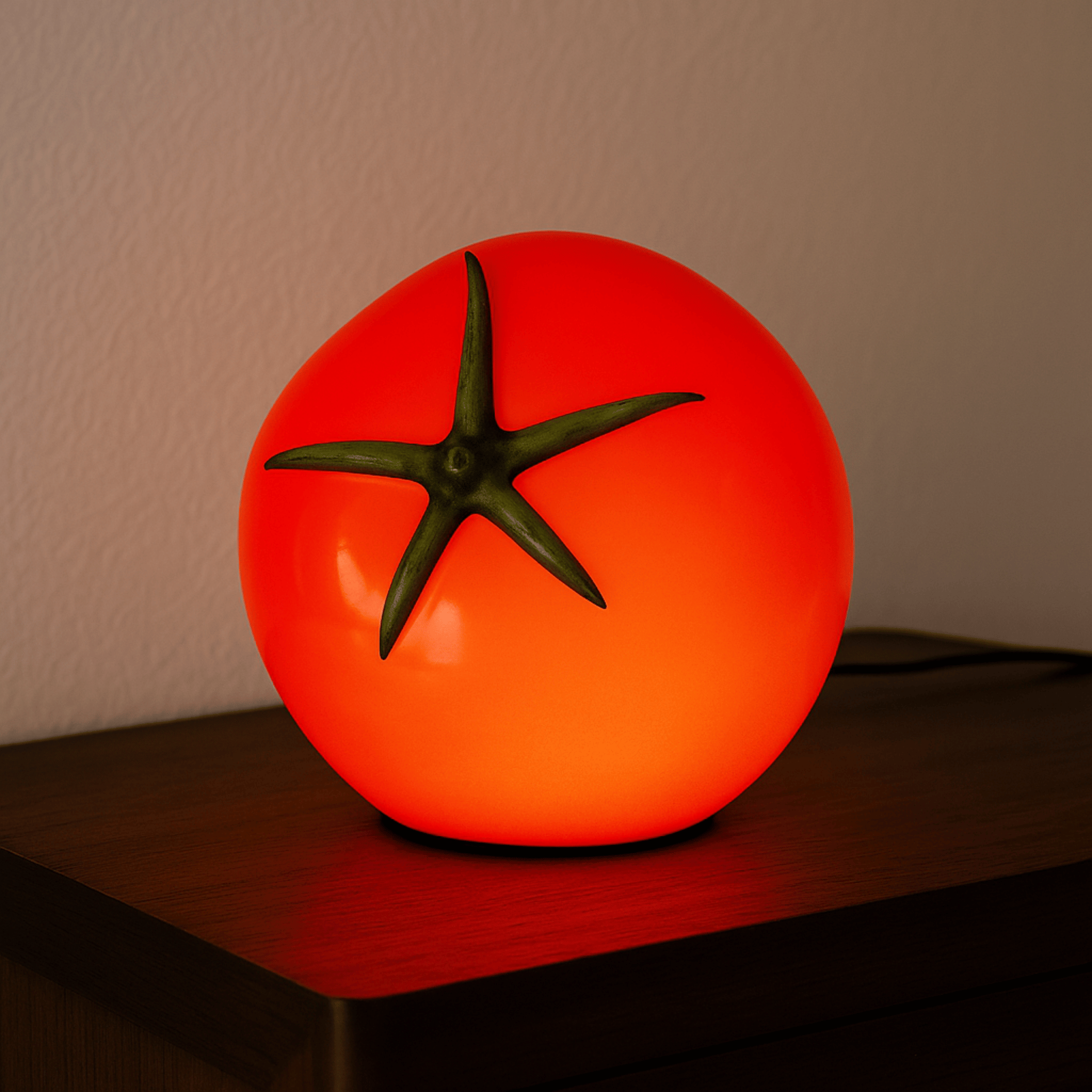 Red Resin Tomato Table Lamp