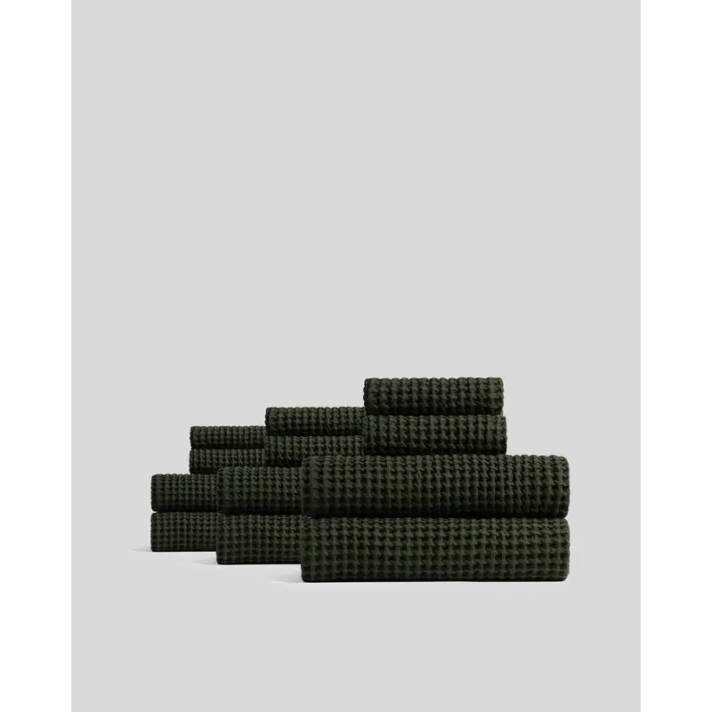 6+6 Waffle Bath Bundle - Evergreen