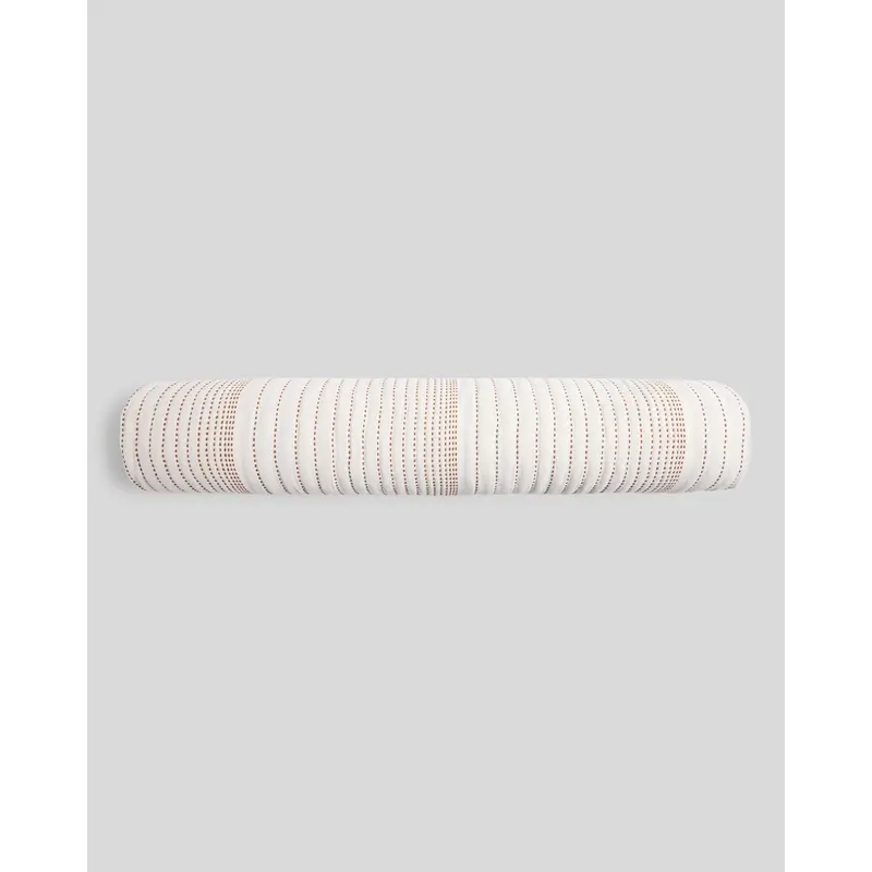 Hand Stitched Bolster Pillow Cover (Cream and Tobacco)