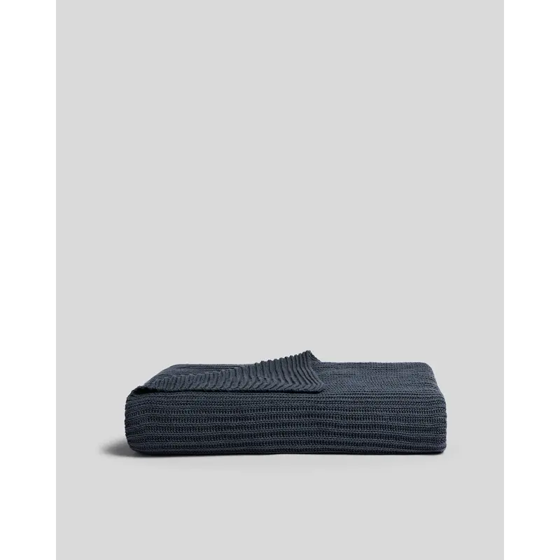 Organic Rib Knit Throw (Dusk)
