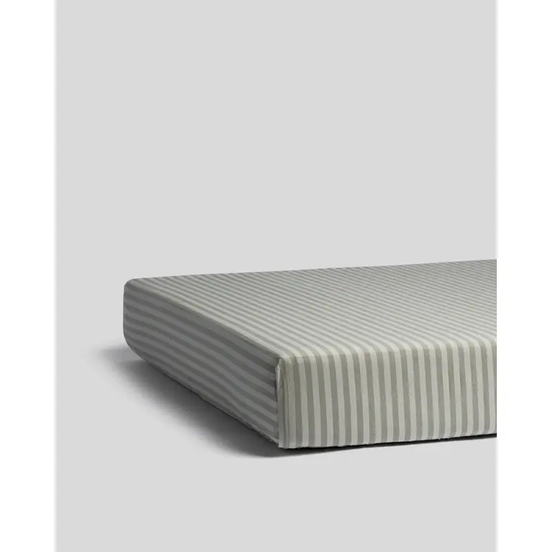 Percale Crib Sheet (Moss Stripe)