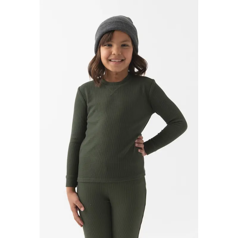 Children's Bamboo Waffle Knit Base Layer Long Sleeve - Last Chance