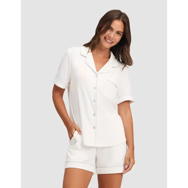 Women's Bamboo Stretch-Knit Short Sleeve Pajama Top