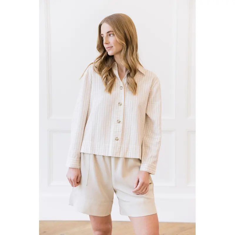 Women's Cozy Earth Coastal Comfort Long Sleeve Button Down - Last Chance