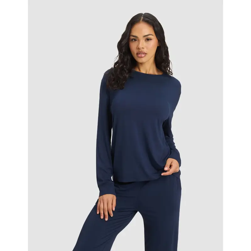 Women's Bamboo Stretch-Knit Long Sleeve Lounge Tee