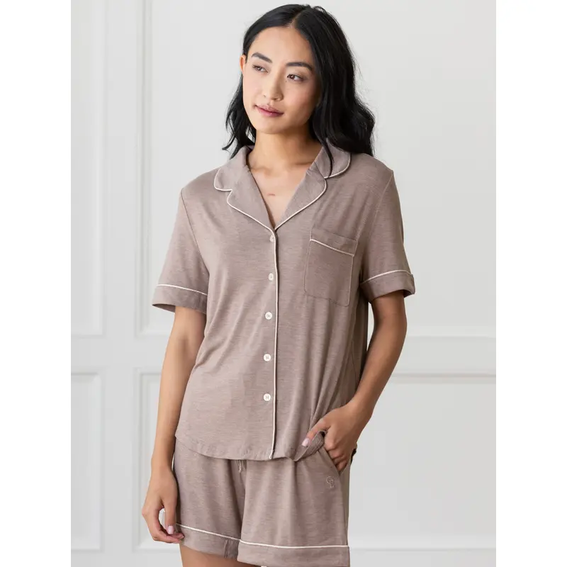 Women's Bamboo Stretch-Knit Short Sleeve Pajama Top - Last Chance