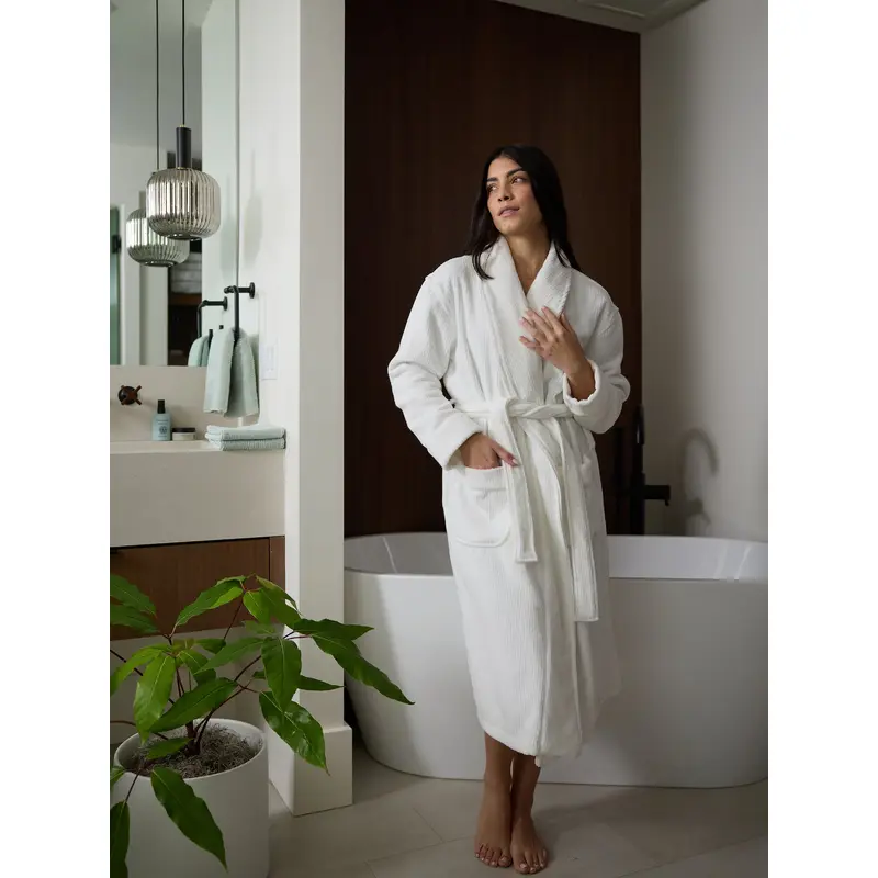 Ribbed Terry Bath Robe - Wholesale