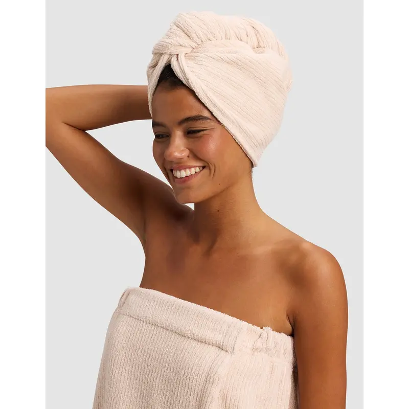 Ribbed Terry Hair Towel
