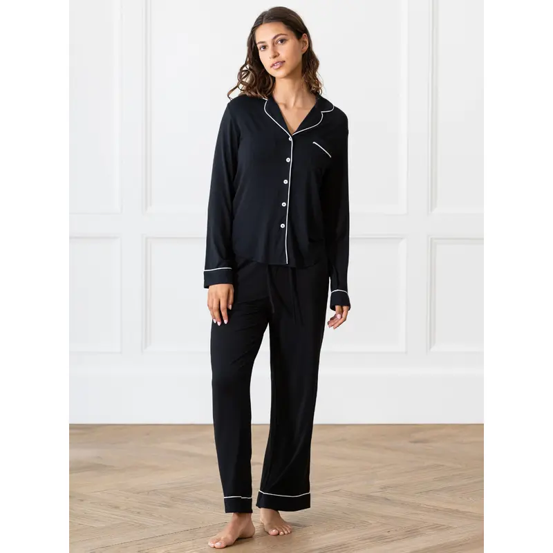 Women's Bamboo Stretch-Knit Long Sleeve Pajama Set PETITE - Last Chance