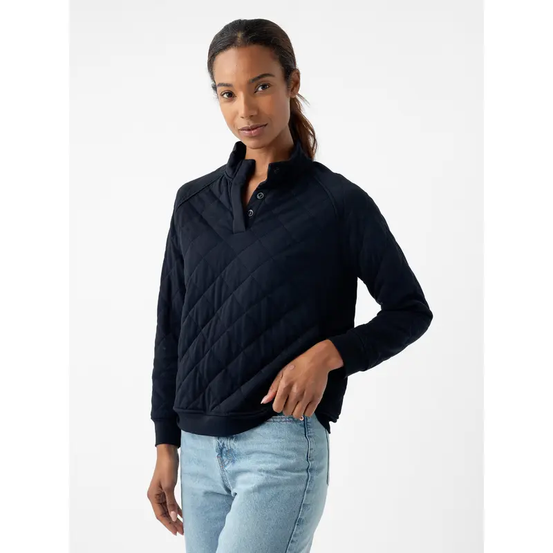 Women's Brushed Bamboo Quilted Snap Pullover - Last Chance