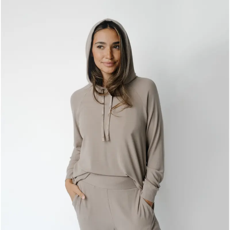 Womens Bamboo Rib-Knit Hoodie - Last Chance