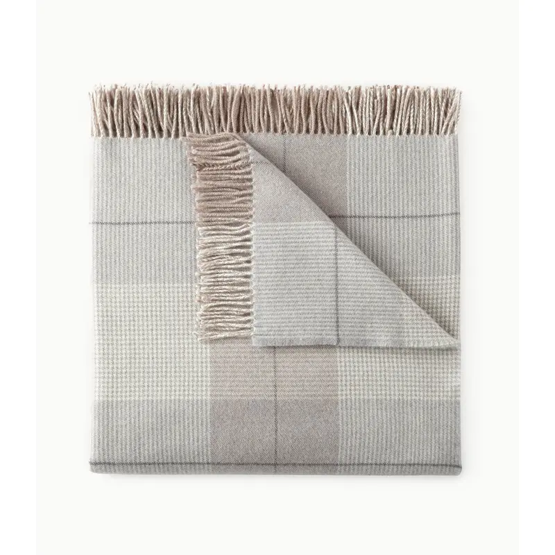 York Merino Wool Plaid Throw Blanket