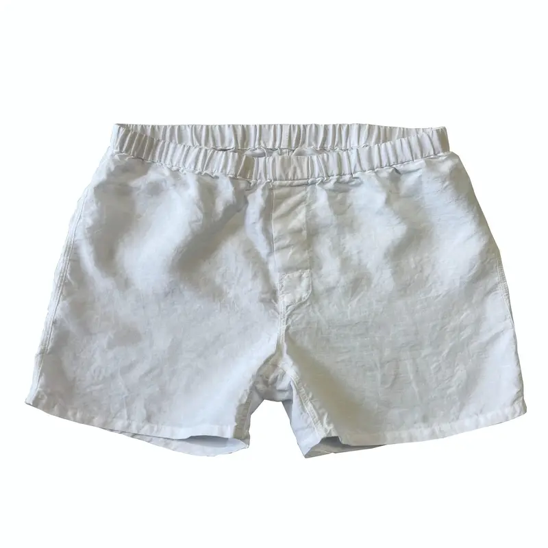 Eco White Belgian Eco Linen Boxer Shorts