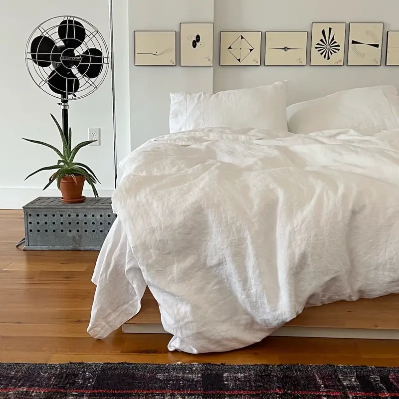 Eco White Belgian Eco Linen Duvet Cover