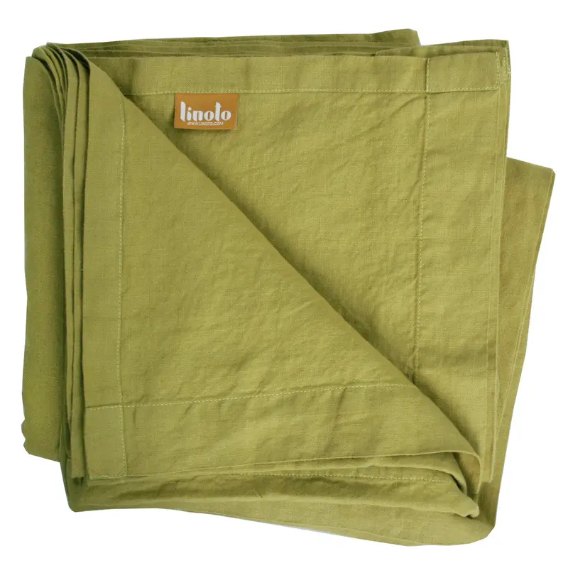 Golden Green Linen Flat Sheet