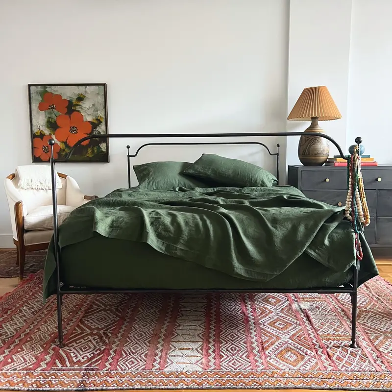 Grape Leaf Linen Flat Sheet