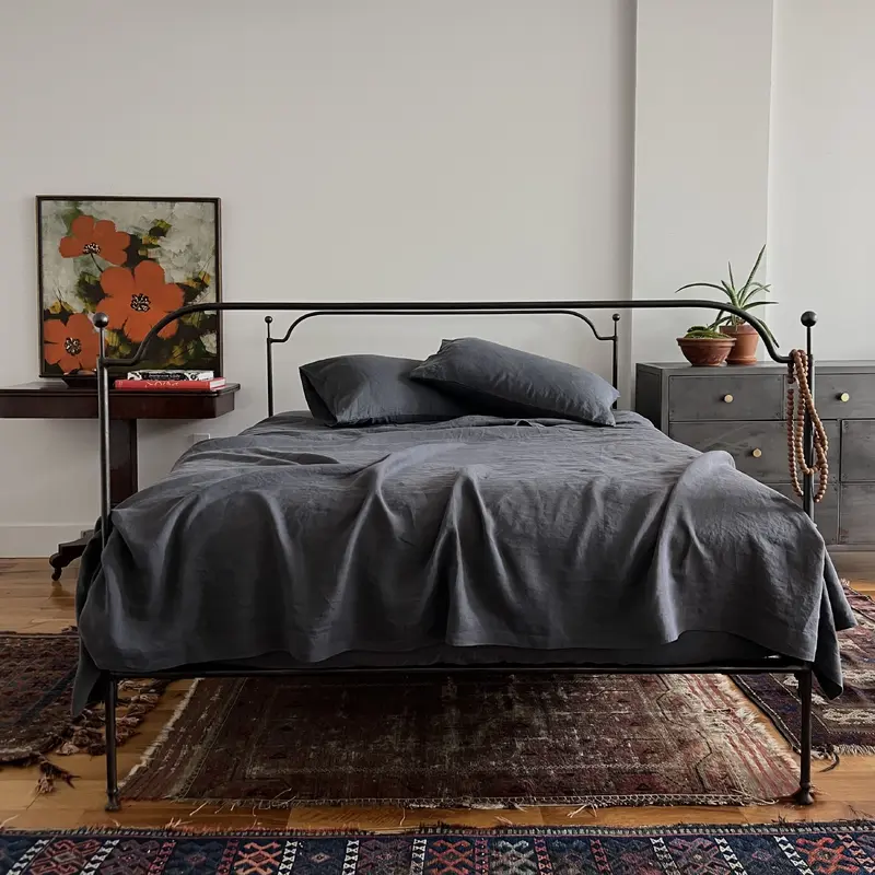 Graphite Linen Flat Sheet