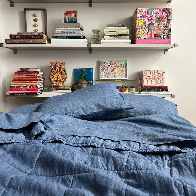 Indigo Linen Pillowcase