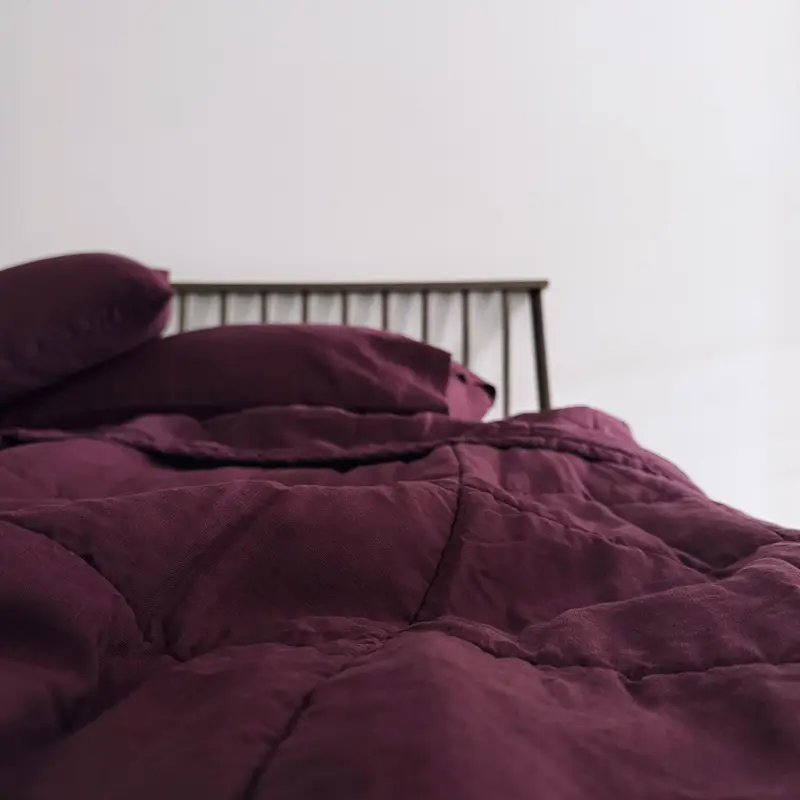 Malbec Quilted Linen Coverlet