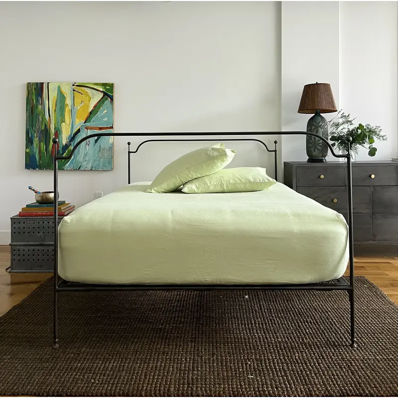 Mint Linen Fitted Sheet