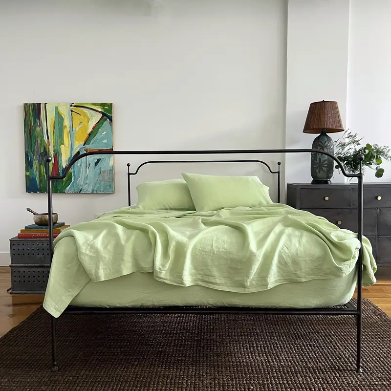 Mint Linen Flat Sheet