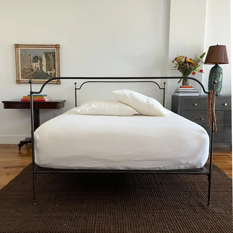 Organic Ivory Linen Fitted Sheet