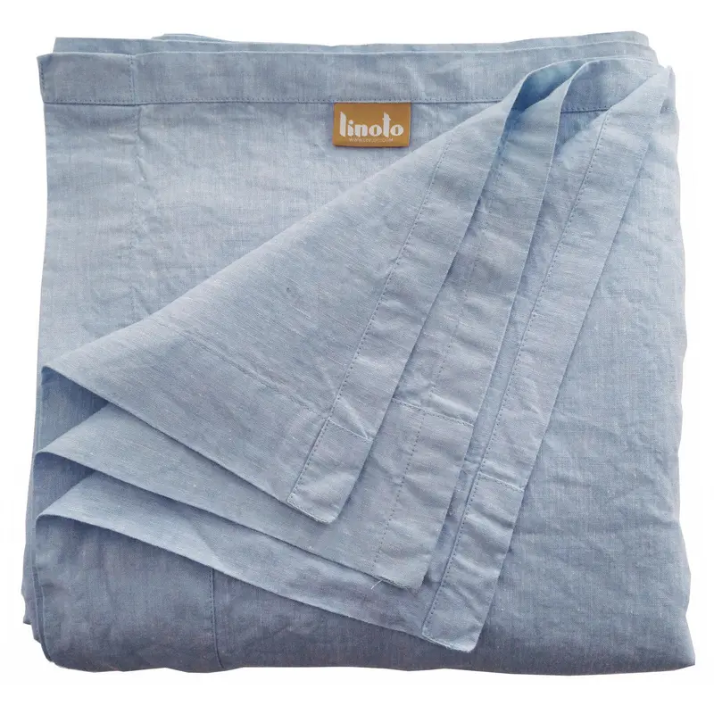 Pale Blue Linen Flat Sheet