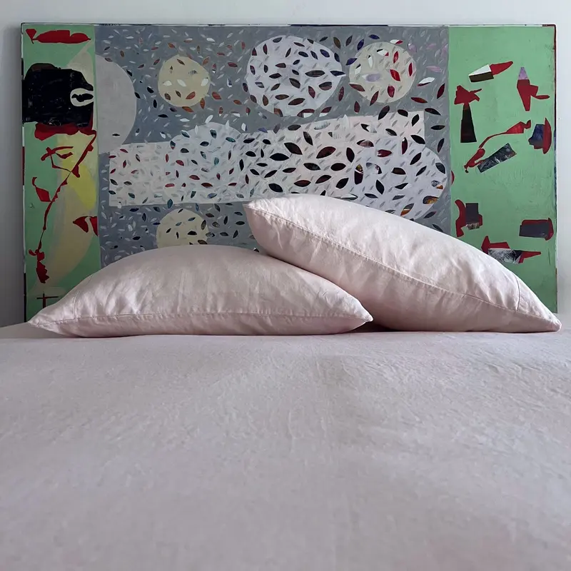 Powder Pink Linen Pillowcase