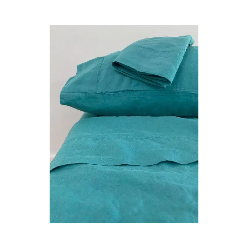 Teal Linen Sheet Set