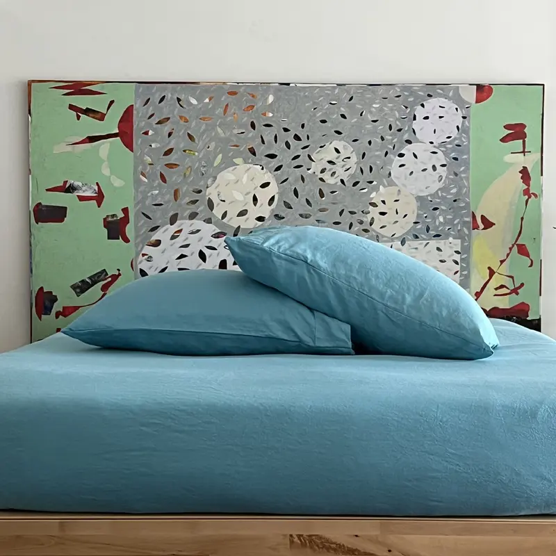 Turquoise Linen Pillowcase