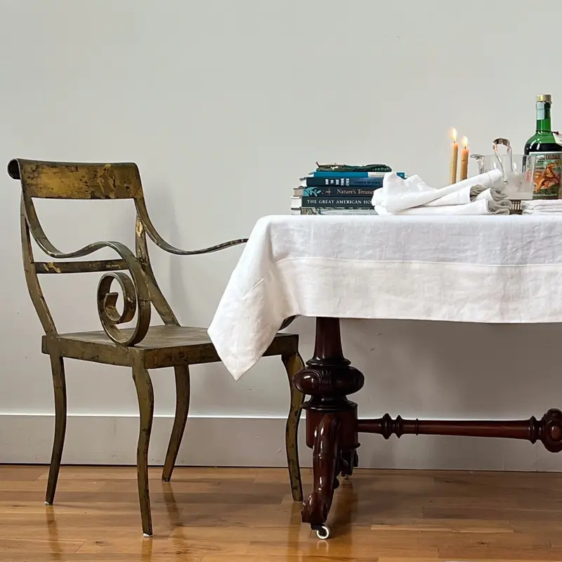 White Linen Tablecloth