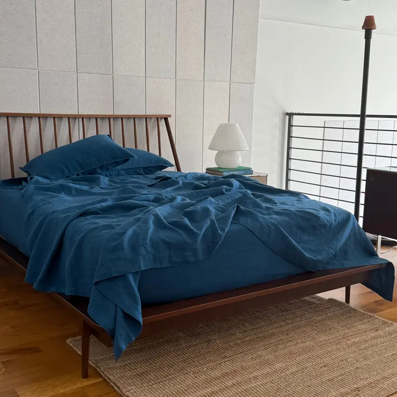 Cobalt Linen Flat Sheet