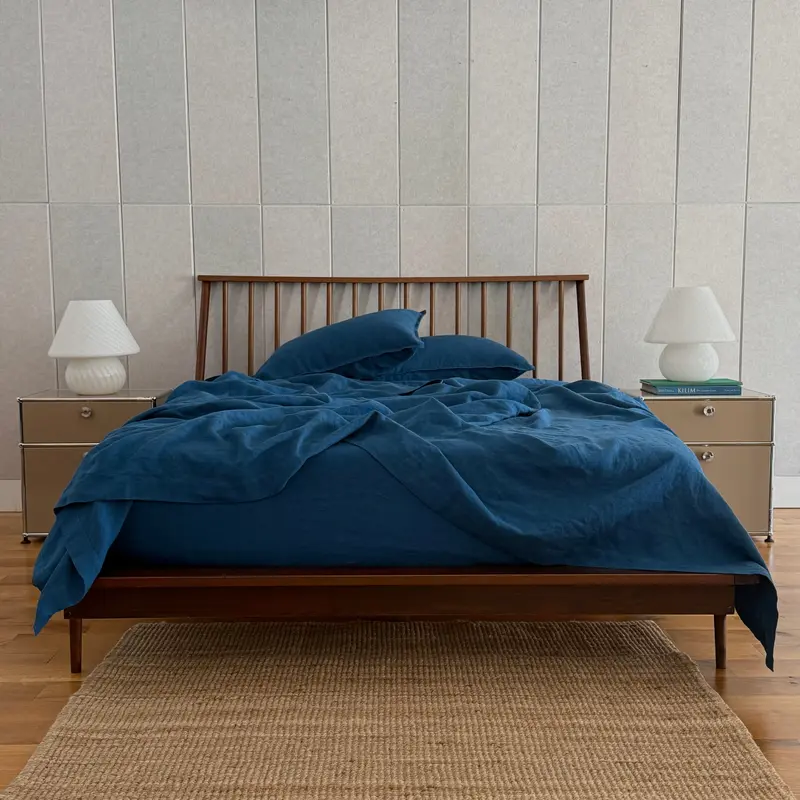 Cobalt Linen Sheet Set