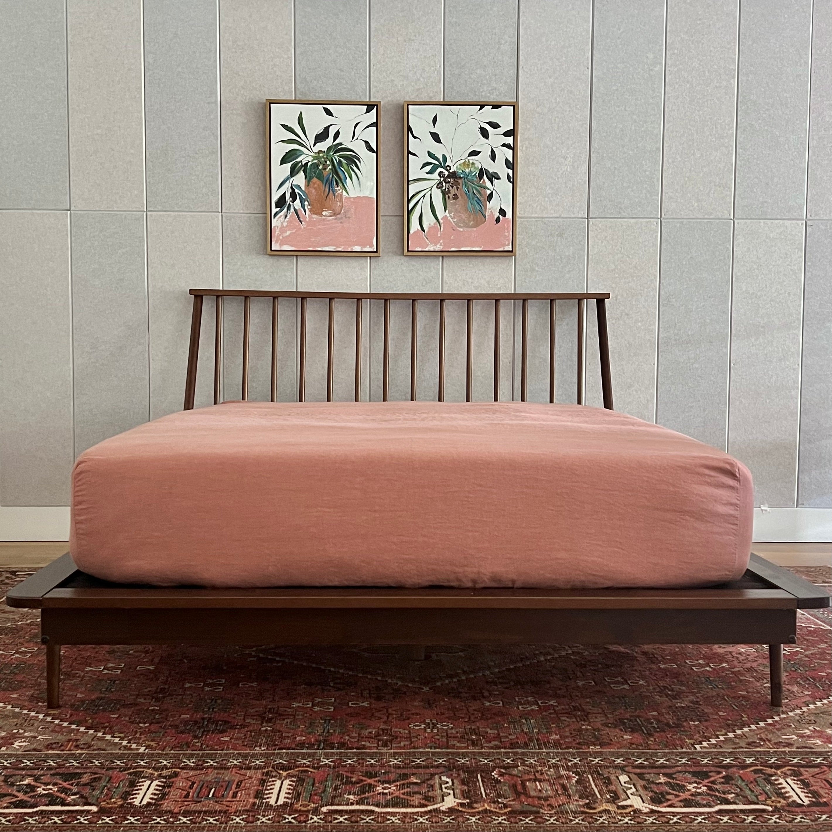 Rose Clay Linen Fitted Sheet