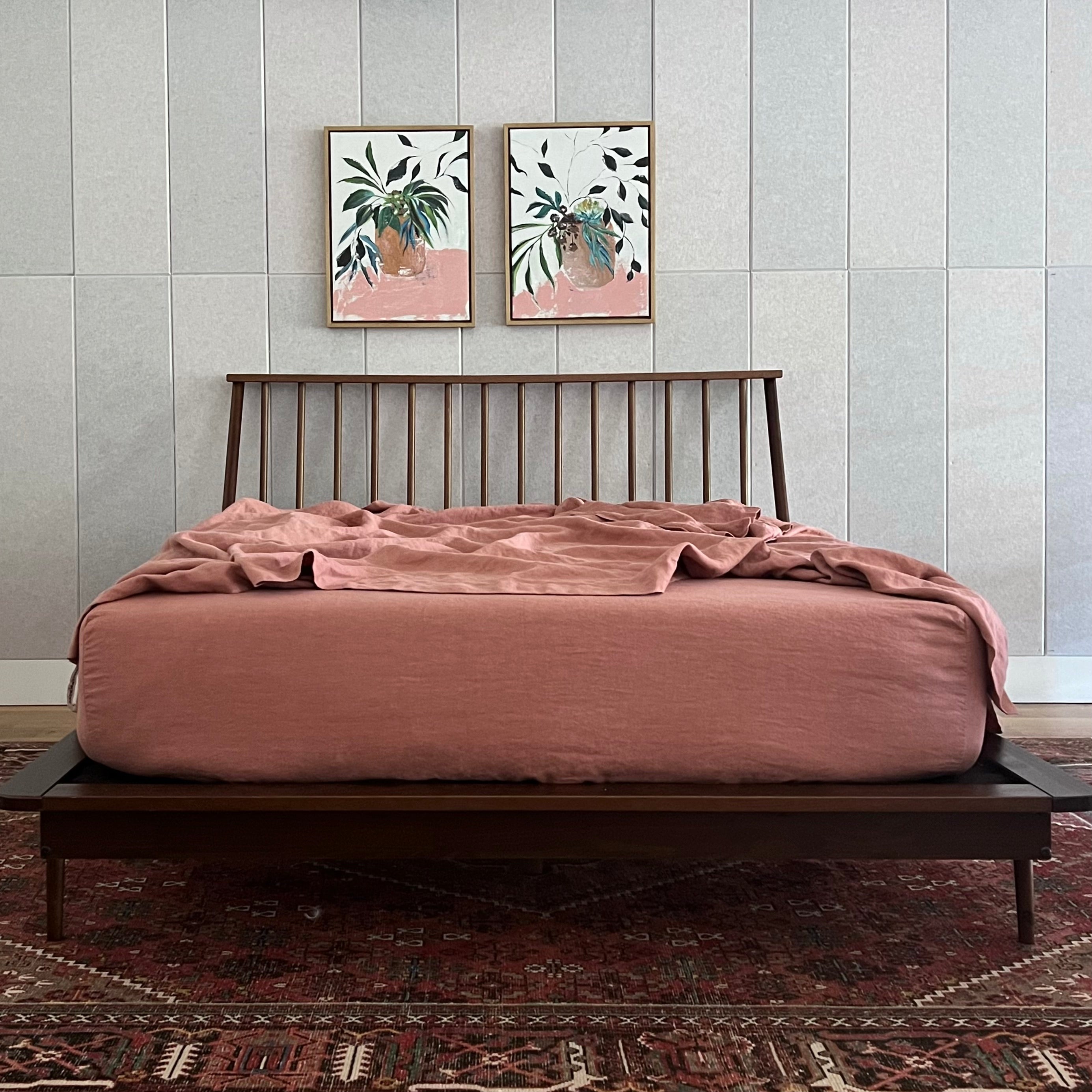 Rose Clay Linen Flat Sheet