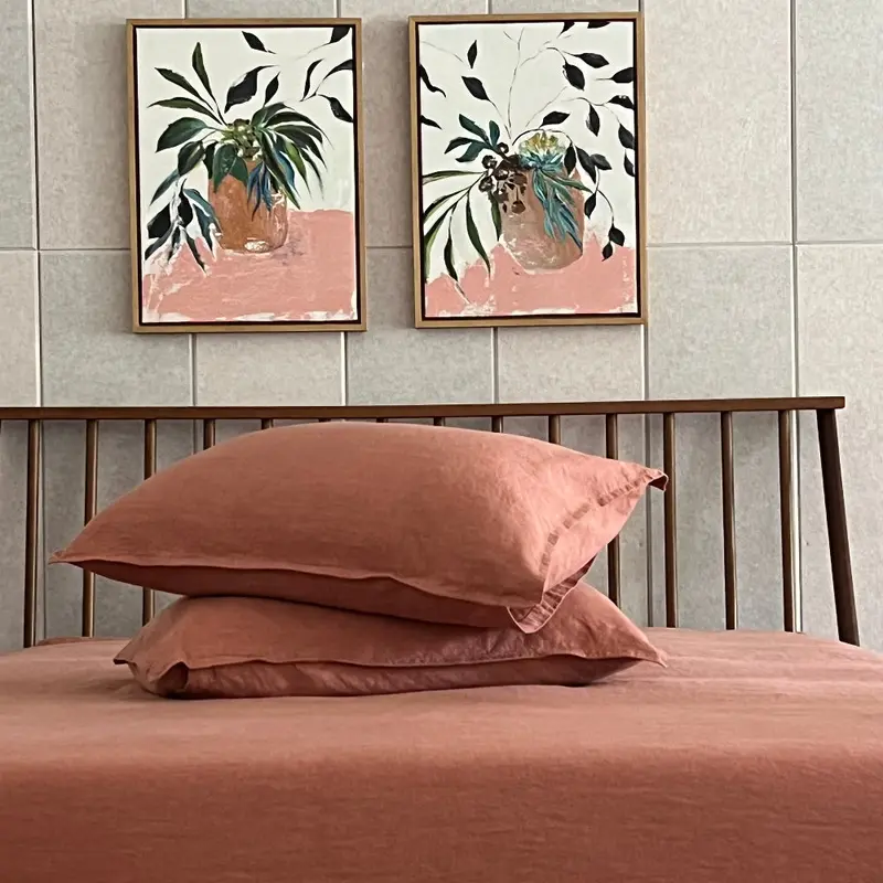Rose Clay Linen Pillowcase