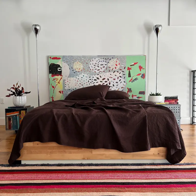 Sale Espresso Linen Sheet Set