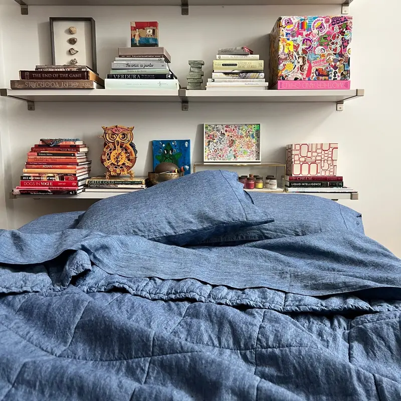 Sale Indigo Linen Pillowcase