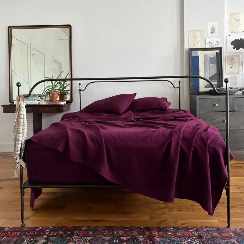 Sale Malbec Linen Sheet Set