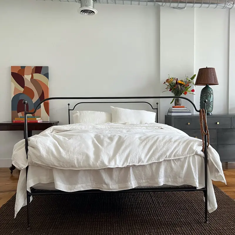 Sale Organic Ivory Linen Duvet Cover