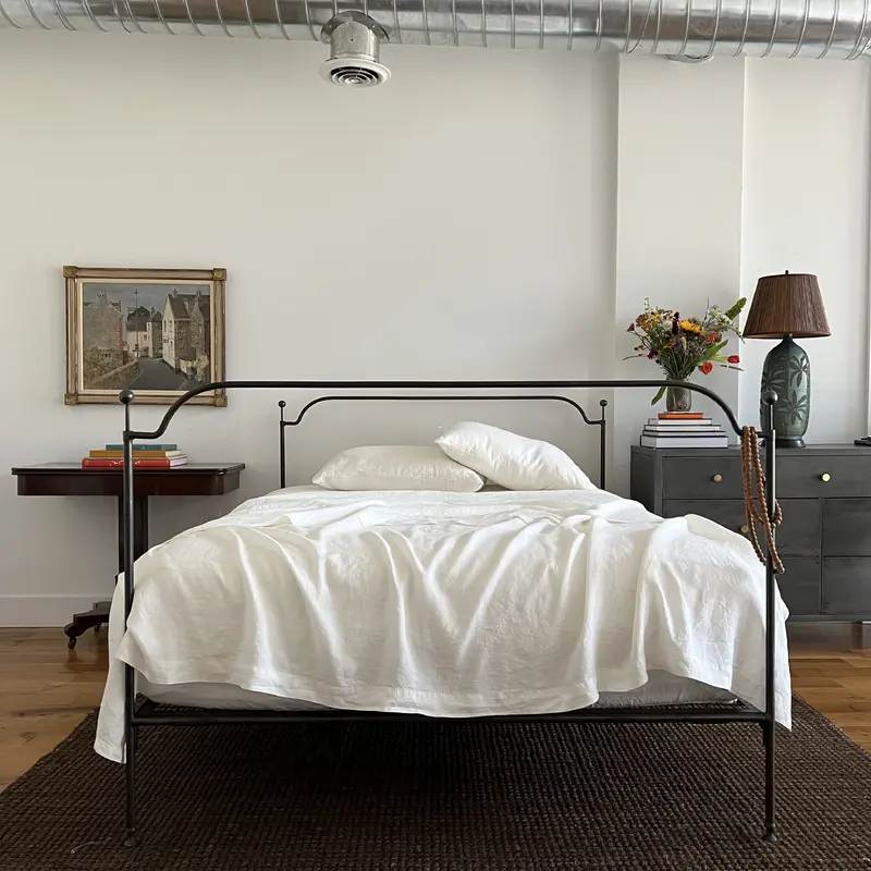 Sale Organic Ivory Linen Flat Sheet