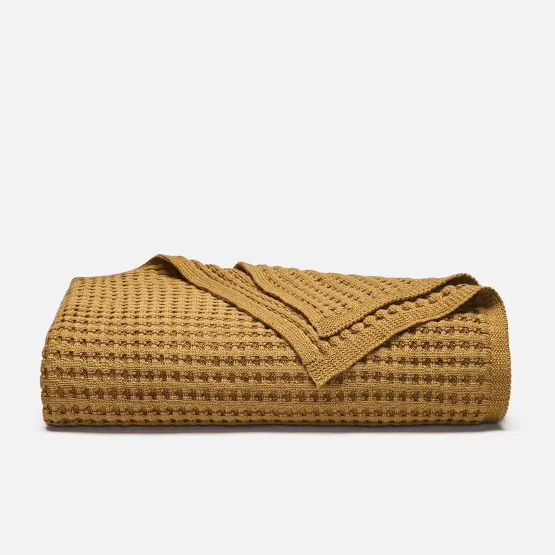 Chunky Waffle Knit Throw Blanket