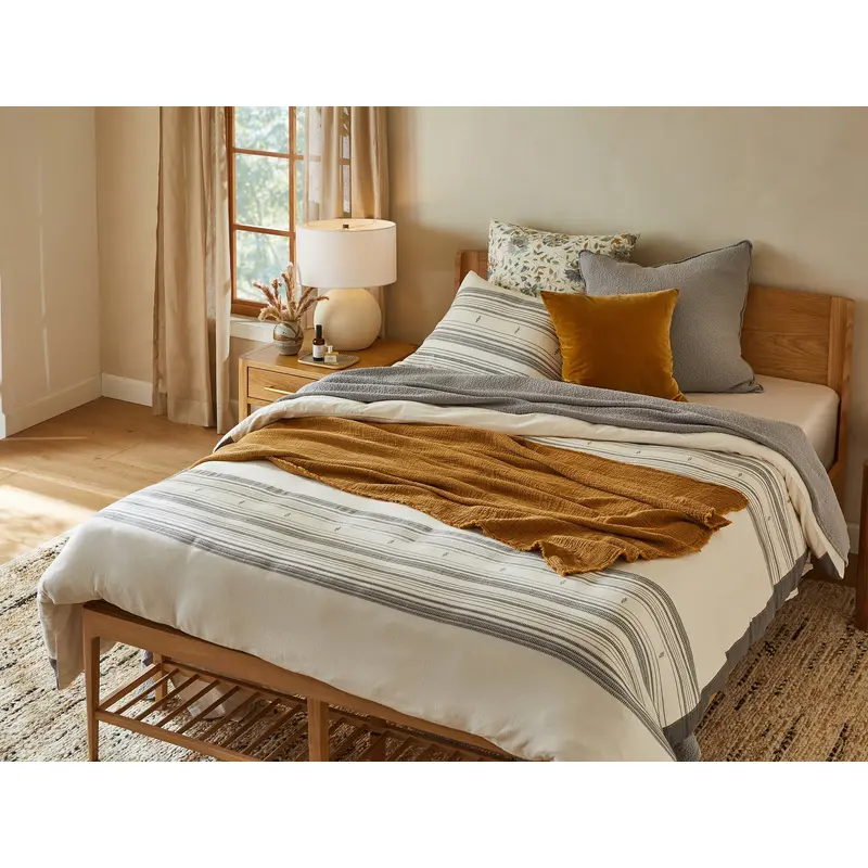 Coyuchi + Rejuvenation Inyo Organic Dobby Duvet Cover - Renewed